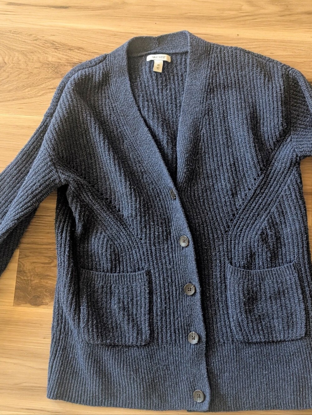 Nine West Navy Blue Cardigan Size XS Like New